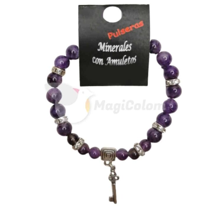 Pulsera Amatista con Llave Abrecaminos