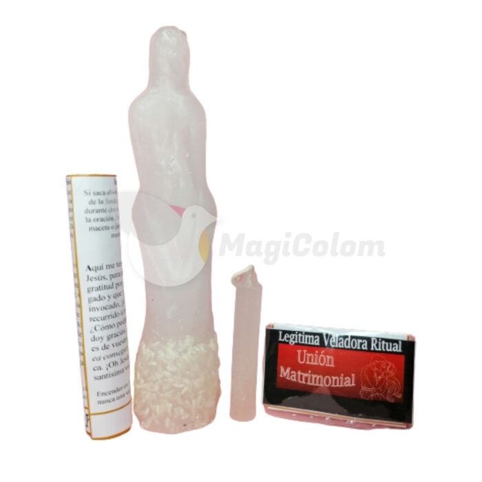 Legítima Veladora 18cm con oración Ritual Unión Matrimonial