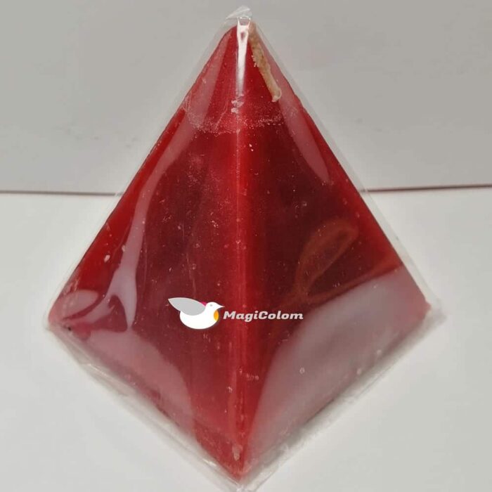 Vela Pirámide Roja Pequeña, 6cm base x 7cm altura, Abrecaminos Amor